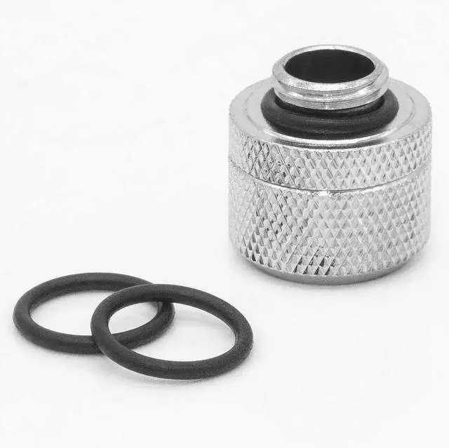 Alt view image 4 of 7 - dracaena.io 2 Pack G1/4" Thread to 14mm Outer Diameter, Hard Tubing Compression Fitting with high Body Design for Computer Water Cooling System, Silver