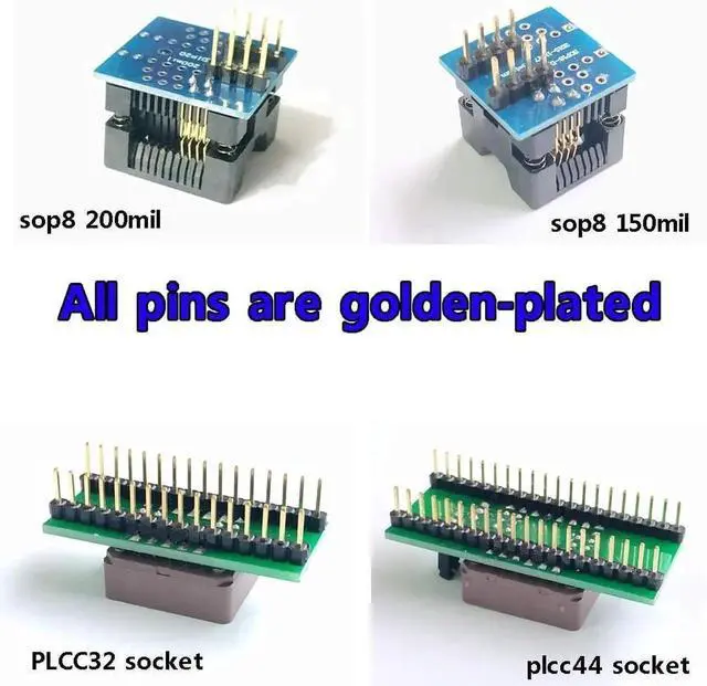 Alt view image 2 of 14 - T48 Programmer 8 Adapters Compatible with XGecu T48 USB EPROM Flash BIOS Chip Socket SOP Nand MCU AVR IC Programmer Reader Writer