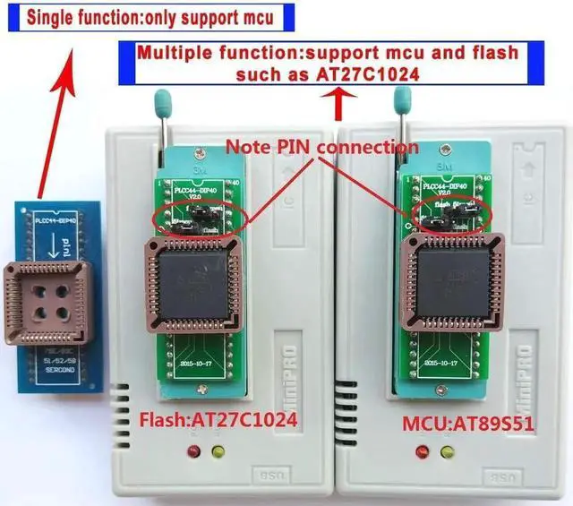 Alt view image 5 of 14 - T48 Programmer 8 Adapters Compatible with XGecu T48 USB EPROM Flash BIOS Chip Socket SOP Nand MCU AVR IC Programmer Reader Writer