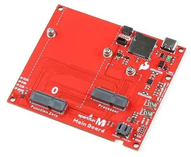 Alt view image 4 of 10 - SparkFun MicroMod Main Board - Single, Integrated MCP73831 Single Cell LiPo Charge Circuit, Built-in MUX for UART1, Board Dimensions: (Inches) 3.40" x 2.90"