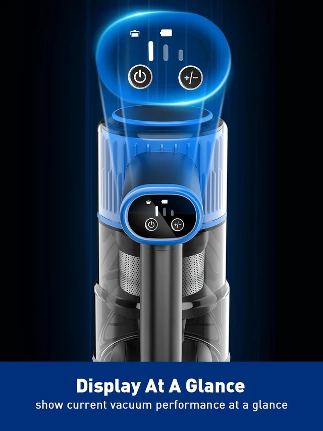 Alt view image 6 of 7 - VOKENE Cordless Vacuum Cleaner, 8 in 1 Powerful Suction Lightweight Vacuum Cleaner for Home, LED Display, 3 Suction Modes, 45Mins Detachable Battery Vacuum for Hard Floor Carpet Pet Hair (Blue)