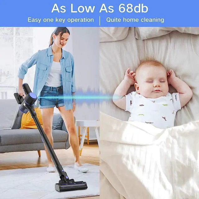 Alt view image 5 of 7 - Cordless Vacuum Cleaner, 4-in-1 Vacuum Cleaners for Home, Handheld Vacuum Cleaner with 40 mins Runtime, Stick Vacuum for Apartment, Carpet, Black 1 Battery