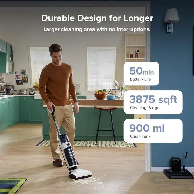 Alt view image 4 of 7 - roborock Dyad Air Wet Dry Vacuum Cleaner, Cordless Vacuum Mop Combo with 17000Pa Power Suction, Long Battery, Edge Cleaning, Hardwood Floor Cleaner with Self-Cleaning & Drying System