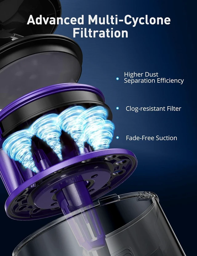 Alt view image 4 of 7 - Aspiron 1700W Canister Vacuum Cleaner, 45Kpa Bagless Vacuum Cleaner