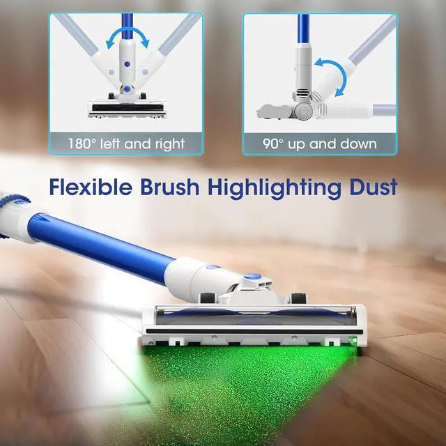 Alt view image 4 of 7 - Cordless Vacuum Cleaner with Self-Standing, 45 Min Runtime Stick Vacuum, 88,000RPM Brushless Motor & LED Display, Anti-Tangle, Lightweight Vacuum Cleaners for Home, Pet Hair, Hardwood Floors