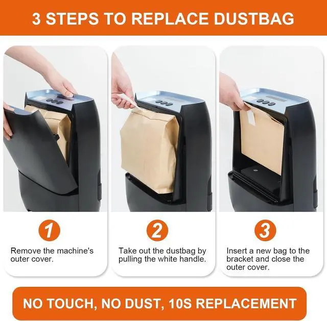 Alt view image 2 of 7 - Touchless Automatic Vacuum Dustpan, Bagged Canister Vacuum with 5-Pack Disposable Dustbags, IR Sensor, LED Alerts, Handheld Accessories for Floors/Corners/Salons