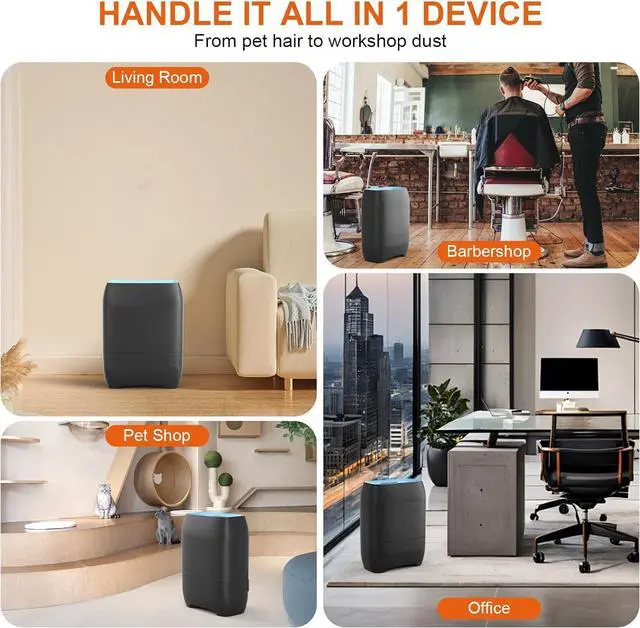 Alt view image 6 of 7 - Touchless Automatic Vacuum Dustpan, Bagged Canister Vacuum with 5-Pack Disposable Dustbags, IR Sensor, LED Alerts, Handheld Accessories for Floors/Corners/Salons