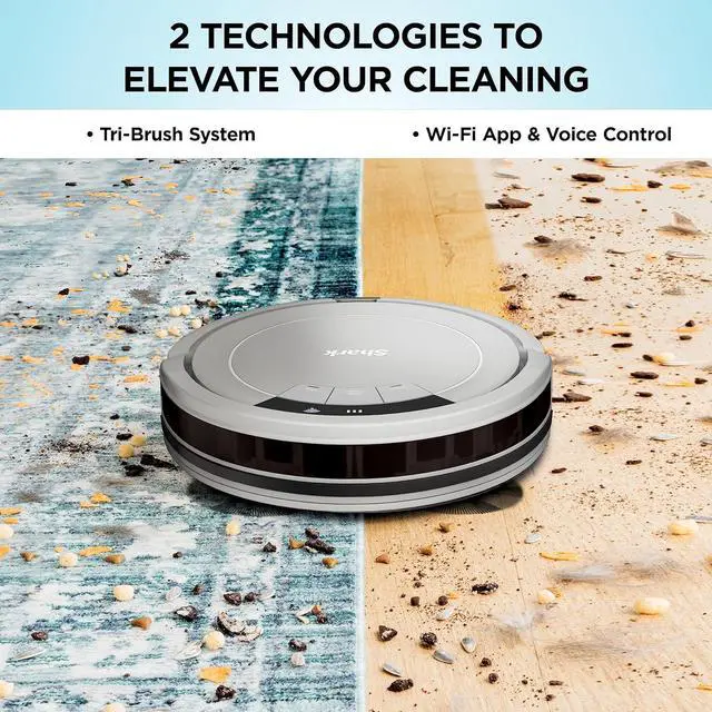 Alt view image 3 of 7 - Shark AV752 ION Robot Vacuum, Tri-Brush System, Wifi Connected, 120 Min Runtime, Works with Alexa, Multi Surface Cleaning, White