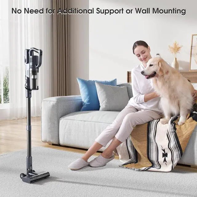 Alt view image 5 of 7 - 35,000pa Cordless Vacuum Cleaner, Max 50 Minutes, Lightweight Cordless Cleaners for Home, Stick and Handheld Vacuum for Carpets, Hard Floor, Pet Hair, Cars (Black)