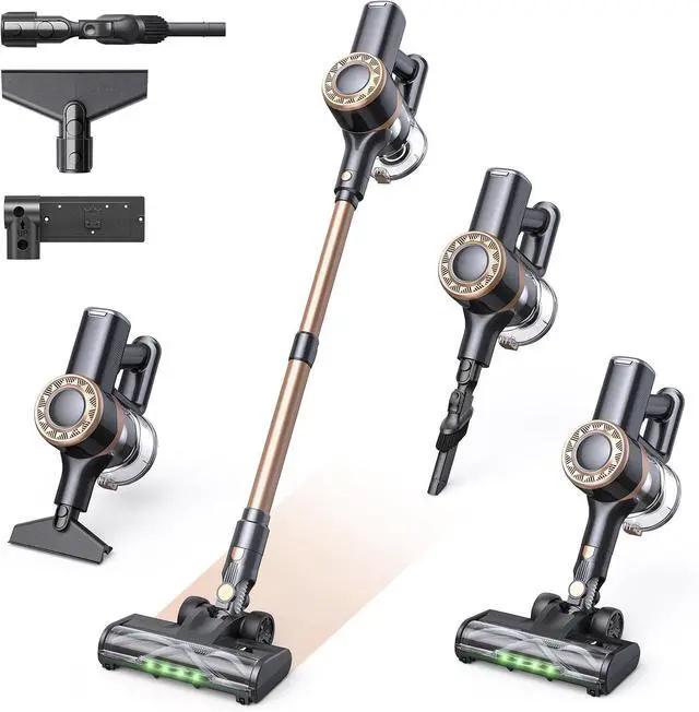 Main image of Cordless Vacuum Cleaner, 30Kpa Stick Vacuum with Anti-Tangle Brush and Upgraded Green Light, Up to 45Mins Runtime, Self-Standing Wireless Vacuum Cleaner for Home, Pet Hair, Carpet, Hard Floor