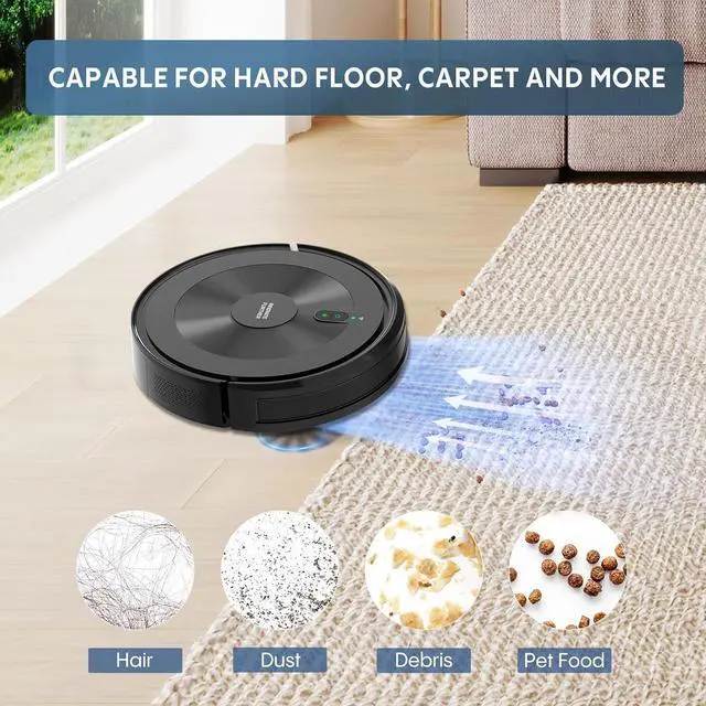 Alt view image 7 of 7 - Robot Vacuum and Mop: 2-in-1 Robot Vacuum Cleaner 3000Pa Strong Suction & Tangle-Free & Alexa/APP Control & Self-Charging, Schedule Cleaning Robotic Vacuum for Pet Hair, Hard Floor, Carpet