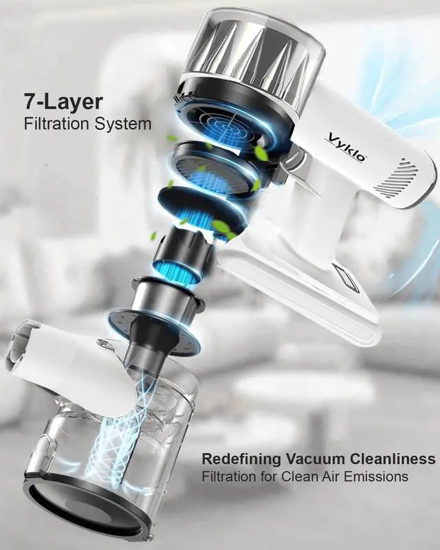 Alt view image 3 of 7 - Cordless Vacuum Cleaner, 600W 55Kpa 70Mins Stick Vacuum Cleaners for Home, AUTO Dust Detection/LED Touch Display, Rechargeable Wall Mount, Wireless Handheld Vacuum for Pet Hair/Carpet/Hard Floor