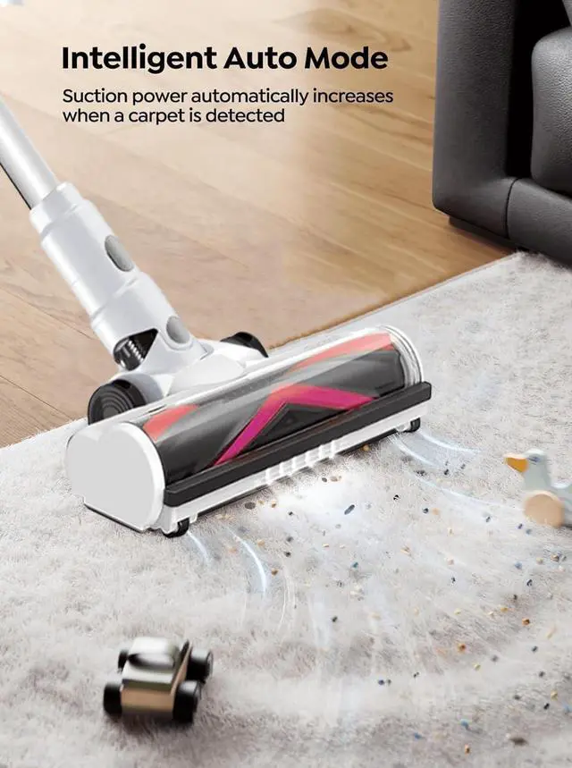 Alt view image 6 of 7 - Cordless Vacuum Cleaner, 600W 55Kpa 70Mins Stick Vacuum Cleaners for Home, AUTO Dust Detection/LED Touch Display, Rechargeable Wall Mount, Wireless Handheld Vacuum for Pet Hair/Carpet/Hard Floor