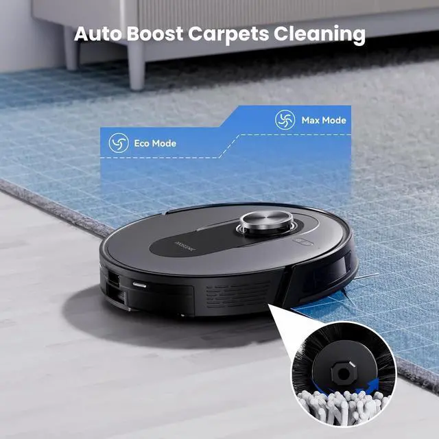 Alt view image 6 of 7 - Proscenic Q8 Robot Vacuum Cleaner with Mop, Ultra Strong 6000Pa Robotic Vacuum with Lidar Navigation, 5 Real-Time Mapping, WiFi/Alexa/APP Remote Control Robot Hoover for Floor Carpet Pet Hair