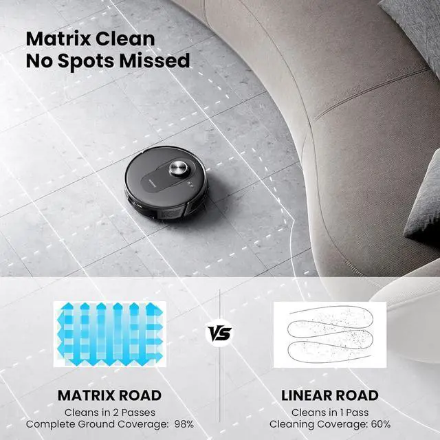 Alt view image 7 of 7 - Proscenic Q8 Robot Vacuum Cleaner with Mop, Ultra Strong 6000Pa Robotic Vacuum with Lidar Navigation, 5 Real-Time Mapping, WiFi/Alexa/APP Remote Control Robot Hoover for Floor Carpet Pet Hair