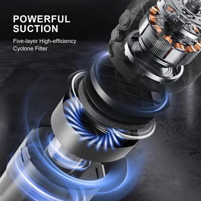 Alt view image 3 of 7 - Corded Vacuum Cleaners 20Kpa Powerful Suction Ultra-Light Stick Vacuum for Hard Floor Pet Hair Vacuum