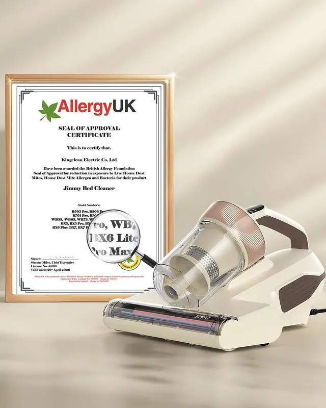 Alt view image 4 of 7 - Jimmy Mattress Vacuum Cleaner, Bed Vacuum with UV & Ultrasound, High Heating, Smart Dust Sensor, 15Kpa Powerful Suction, Lightweight, Deep Clean Dust and Pet Hair in One Go(BX6 Lite, Corded)