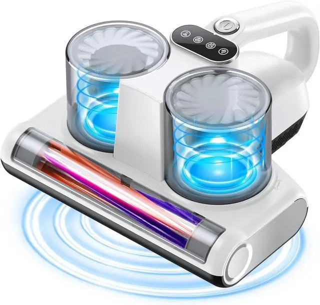 Main image of Mattress Vacuum Cleaner, 16Kpa Bed Vacuum with 253.7nm UV-C Light & Heating & Ultrasonic Quintuple Tech & 30000 RPM/Min Brushroll Rotation, Widened Suction Port, 500W, Corded