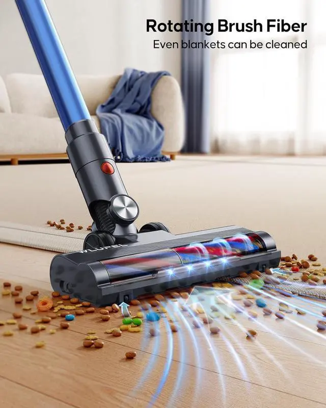 Alt view image 5 of 7 - WLUPEL Cordless Vacuum Cleaner, 30KPA 400W Powerful Stick Vacuum with 45Mins Detachable Battery, 80000RMP Lightweight Handheld Vacuum with Adjustable Suction Modes for Hard Floor/Carpet/Pet Hair/Car