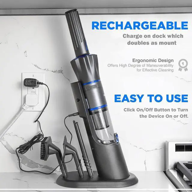 Alt view image 4 of 7 - Ruvio Cordless Vacuum Cleaners for Home Carpet Vacuum Cleaner Car Use, Car Vacuum Portable Cordless with Double HEPA Filtration System, High Power Motor Vacuum for Narrow Spaces As Seen On TV