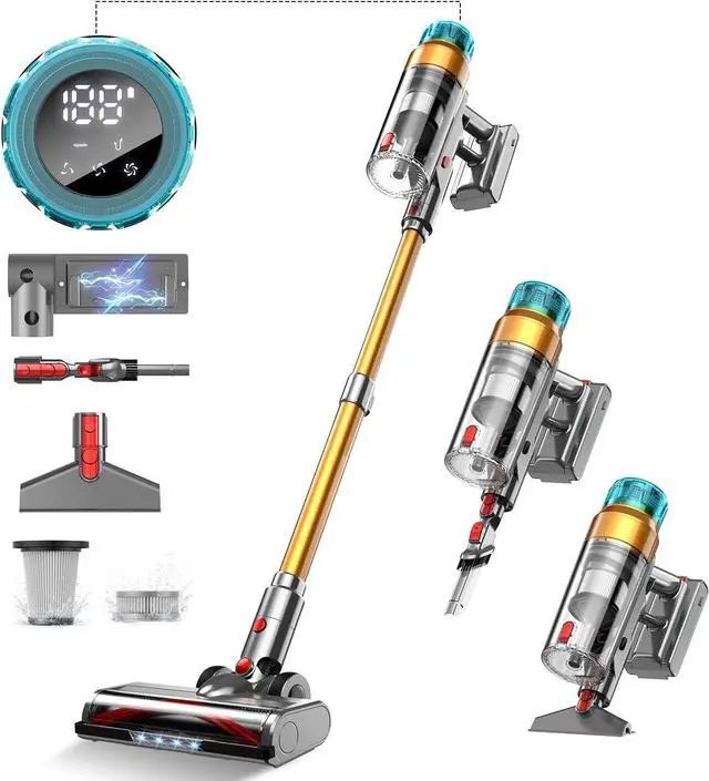 Main image of Cordless Vacuum Cleaner for Home 600W 55Kpa Upgraded Powerful Stick Vacuum Up to 60Mins, Anti-Tangle & Wall Mount Charging, 8 in 1 Lightweight Vacuum Cleaners for Home/Pet Hair/Carpets/Floors