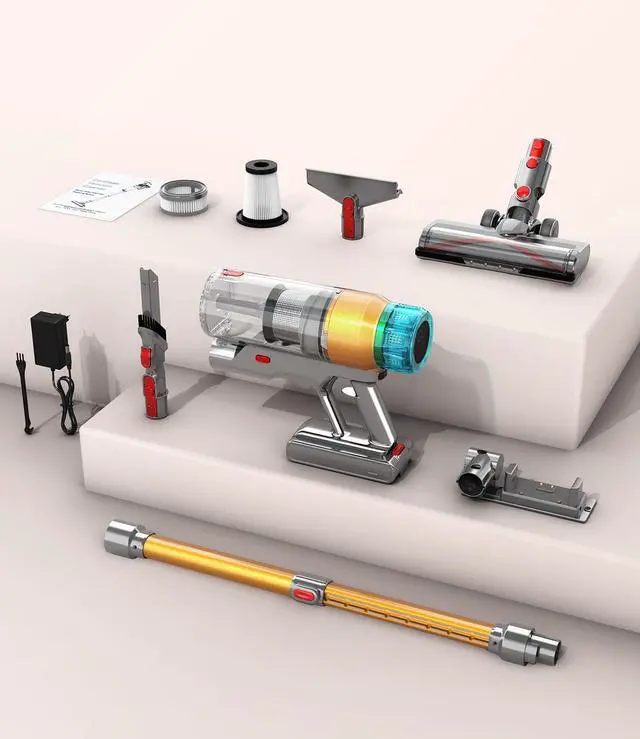 Alt view image 7 of 7 - Cordless Vacuum Cleaner for Home 600W 55Kpa Upgraded Powerful Stick Vacuum Up to 60Mins, Anti-Tangle & Wall Mount Charging, 8 in 1 Lightweight Vacuum Cleaners for Home/Pet Hair/Carpets/Floors