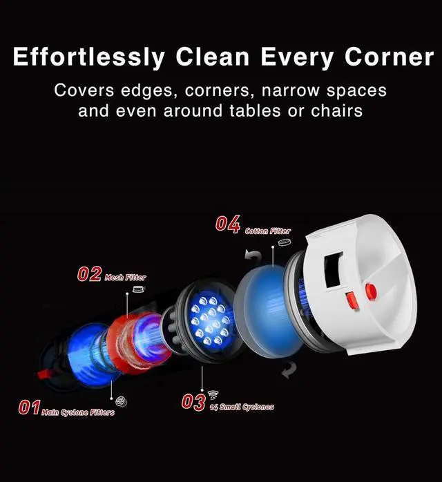 Alt view image 6 of 7 - Yeedi C12 Plus Robot Vacuum and Mop, 8000Pa Strong Suction, 7-Week Dust Storage, Bagless Dust Bin, PureCyclone Tech, ZeroTangle Brush, White