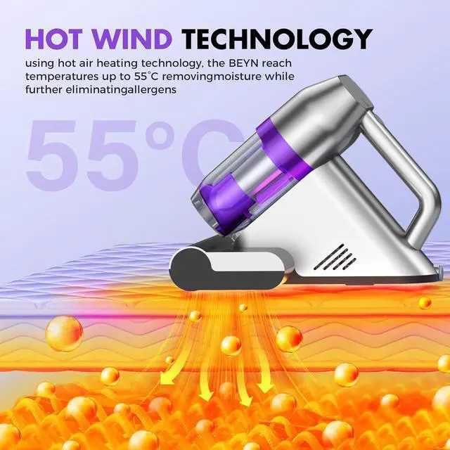 Alt view image 4 of 7 - Bed Vacuum Cleaner, Mattress Vacuum Cleaner with UV & Ultrasonic, 16Kpa Suction Handheld Bed Vacuums with High Heating Tech, Effectively Clean Up Bed, Sofas, Pillows, Carpets, 500W(Corded)