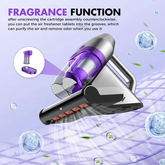 Alt view image 5 of 7 - Bed Vacuum Cleaner, Mattress Vacuum Cleaner with UV & Ultrasonic, 16Kpa Suction Handheld Bed Vacuums with High Heating Tech, Effectively Clean Up Bed, Sofas, Pillows, Carpets, 500W(Corded)
