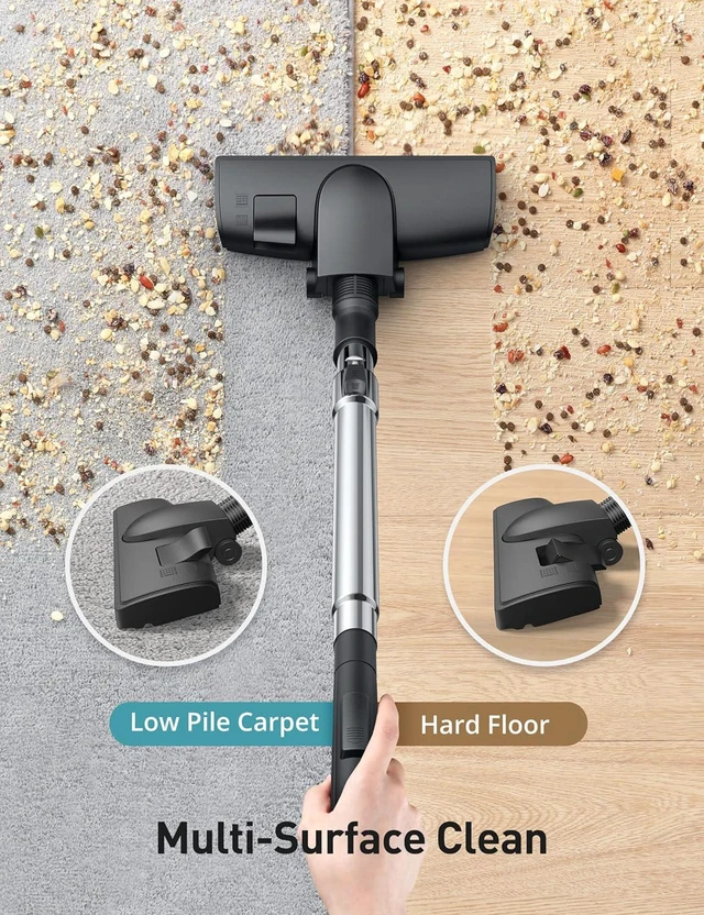 Alt view image 4 of 7 - Aspiron Canister Vacuum Cleaner, 40Kpa Bagless Vacuum Cleaners