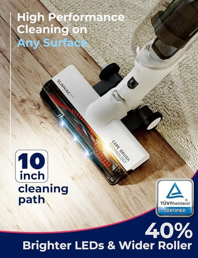 Alt view image 4 of 7 - Roomie Tec SlimVac Pro Cordless Stick Vacuum, Lightweight, Detachable Handheld with Powerful Suction, Long-Lasting Battery & HEPA Filter  Multi-Surface Cleaning for Carpets, Hard Floors, Cars & More