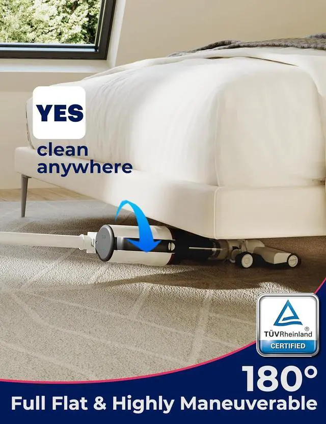Alt view image 6 of 7 - Roomie Tec SlimVac Pro Cordless Stick Vacuum, Lightweight, Detachable Handheld with Powerful Suction, Long-Lasting Battery & HEPA Filter  Multi-Surface Cleaning for Carpets, Hard Floors, Cars & More