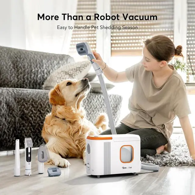 Alt view image 2 of 7 - D20S Max+ Robot Vacuum and Mop, Specifically Handling Pet Hair Design, 6000Pa Max Suction, with Self-Empty Dock, 10 Weeks Hands-Free Cleaning, PreciSense LiDAR Navigation, App & Voice Control