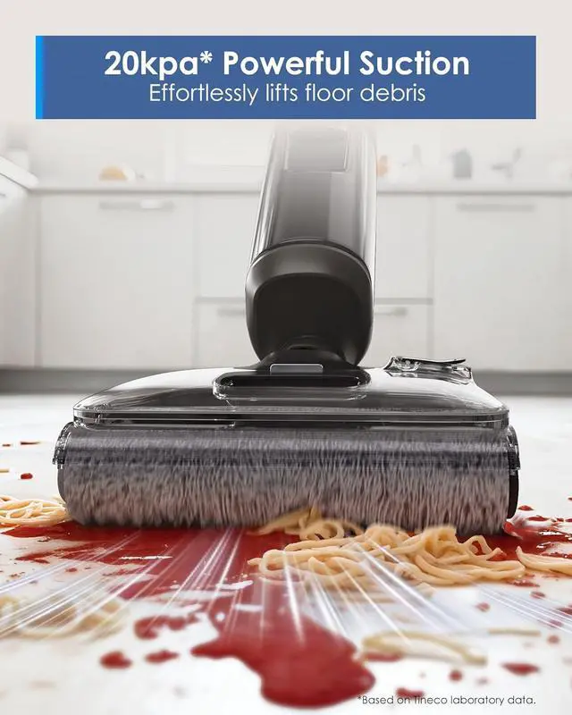 Alt view image 5 of 7 - Tineco Floor ONE i6 Stretch Wet Dry Vacuum Cleaner, Vacuum & Mop All in One, 20kpa Powerful Suction, Up to 40 Minutes Runtime, 180° Lay-Flat, Anti-Tangle Design, Full-Path Self-Cleaning&185 Flashdry
