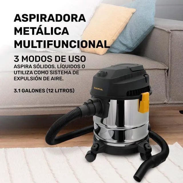 Alt view image 3 of 7 - Taurus Tempest | Wet & Dry Vacuum Cleaner | 3 Modes of Use | 3.1 Gallons | Four 360° Swivel Wheels | Vacuums Solids, Liquids, or Functions as an Air Blower | Includes Accessories