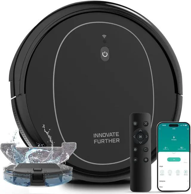 Main image of 3-in-1 Robot Vacuum and Mop 4000Pa Vacuum Robot & WiFi/App/Remote/Alexa & Central Brush & Scheduled & Auto-Recharge Cleaning Robotic Vacuums Cleaner for Home Pet Hair, Hardfloors, Carpet