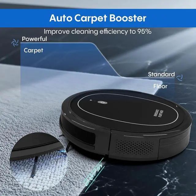 Alt view image 4 of 7 - 3-in-1 Robot Vacuum and Mop 4000Pa Vacuum Robot & WiFi/App/Remote/Alexa & Central Brush & Scheduled & Auto-Recharge Cleaning Robotic Vacuums Cleaner for Home Pet Hair, Hardfloors, Carpet
