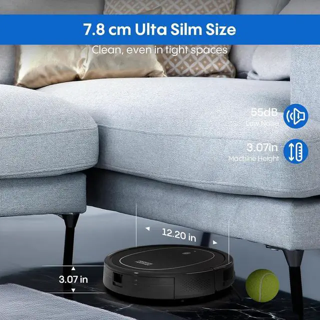 Alt view image 7 of 7 - 3-in-1 Robot Vacuum and Mop 4000Pa Vacuum Robot & WiFi/App/Remote/Alexa & Central Brush & Scheduled & Auto-Recharge Cleaning Robotic Vacuums Cleaner for Home Pet Hair, Hardfloors, Carpet