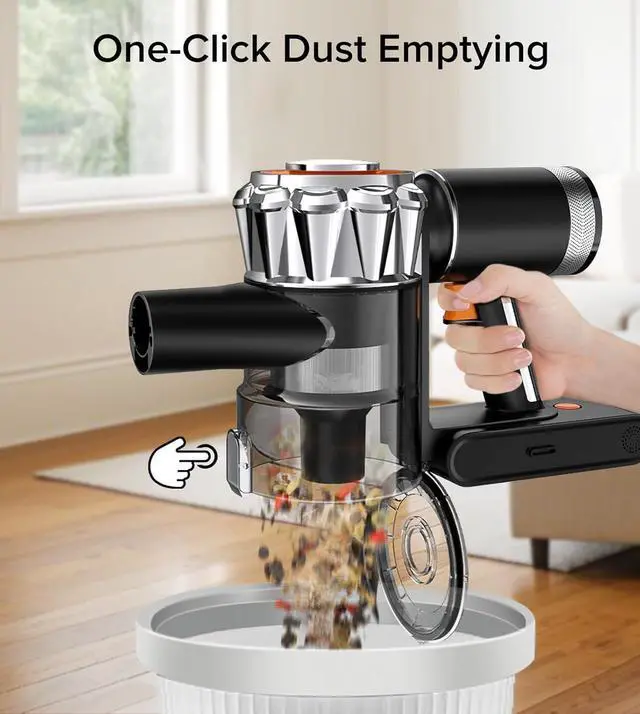 Alt view image 7 of 7 - Cordless Vacuum Cleaner, 90Mins Runtime 550W/45KPA Rechargeable Vacuum Cleaners for Home, Self-standing Stick Vacuum with Wall Mount Charging & Anti-Tangle Brush for Pet Hair, Carpet, Hardwood Floor