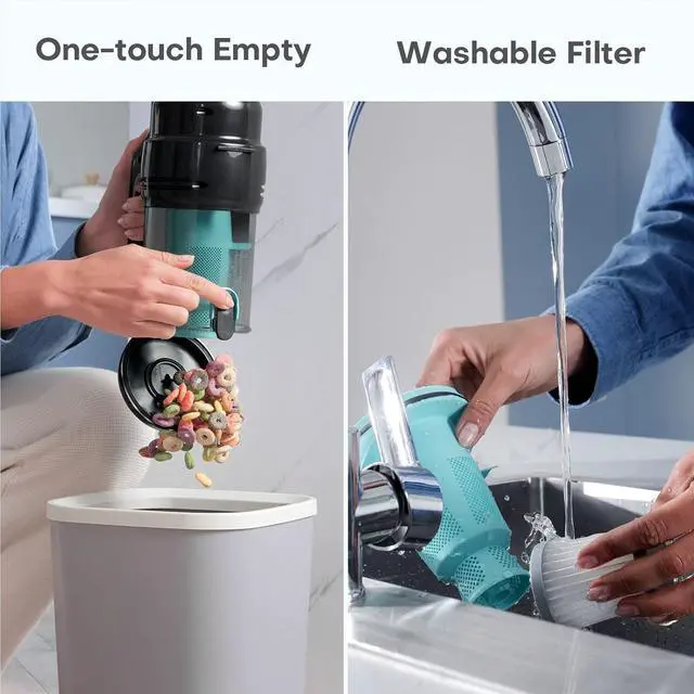 Alt view image 5 of 7 - Ofuzzi H9 Pro Handheld Vacuum Cleaner, Extra-Long Crevice Tool, 40AW/13kPa Surging Suction, LED- Display&Light, Up to 30 Mins Runtime, Portable Vacuum for Home Cleaning, Black