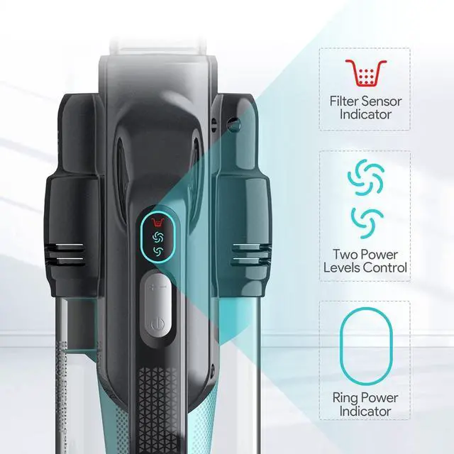 Alt view image 6 of 7 - Ofuzzi H9 Pro Handheld Vacuum Cleaner, Extra-Long Crevice Tool, 40AW/13kPa Surging Suction, LED- Display&Light, Up to 30 Mins Runtime, Portable Vacuum for Home Cleaning, Black