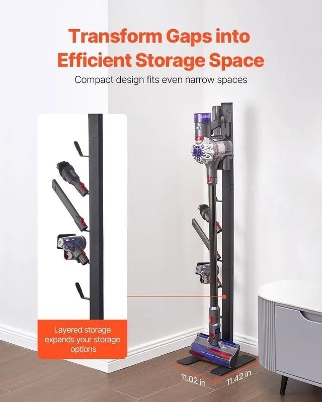 Alt view image 6 of 7 - VEVOR Vacuum Stand, Compatible with V6 V7 V8 V10 V11 V15, Stable Vacuum Stand Holder with 6 Hooks for DC30 DC31 DC34 DC35 DC58 DC59 DC62 D74 Cordless Upright Vacuum Cleaners & Accessories