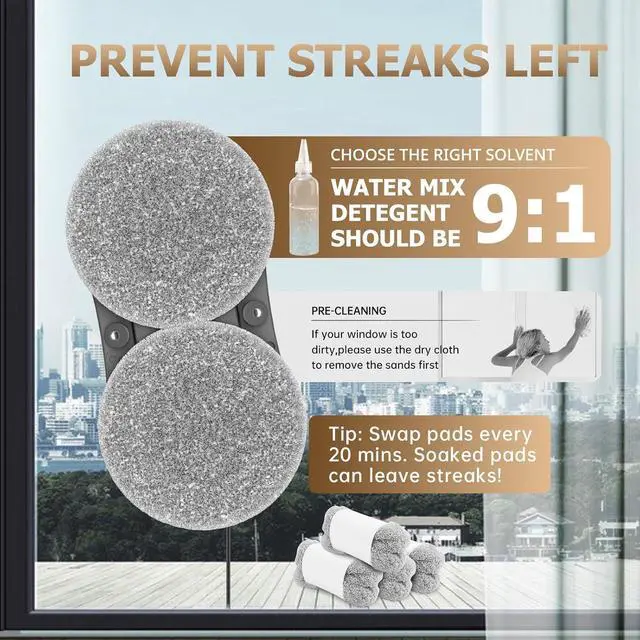 Alt view image 6 of 7 - CL3 Window Cleaner Robot with Dual Water Spray Automatic Window Cleaning Washer Robot with Remote Control 3000Pa Suction Glass Cleaning Cleaner for Vertical Surface/Glass/Door