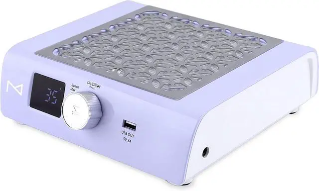 Main image of M - DustPro Cordless Rechargeable Nail Dust Collector | 45K RPM Powerful Suction | Ultra-Quiet Brushless Nail Vacuum with Reusable Filter | Professional & Home Salon Use (Violet)