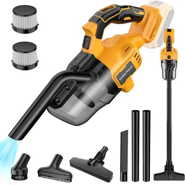 Main image of Cordless Vacuum for Dewalt 20V Battery, Portable Handheld Vacuum Cleaner with 2 HEPA Filter, 4 Multi Nozzle, Power Shop Vacuum for Home, Car, Floor, Carpet (Battery Not Included)