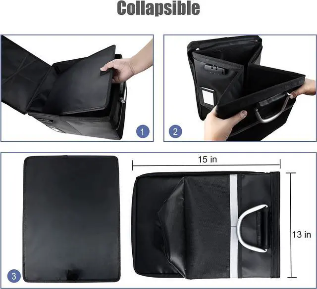 Alt view image 7 of 7 - Fireproof Document Box With 5 Pack Hanging File Folders(Letter Size), File Cabinet Organizer Box Storage Filing Cabinet Box with Lock, Portable Important Document Organizer With Handle(5 Folders)