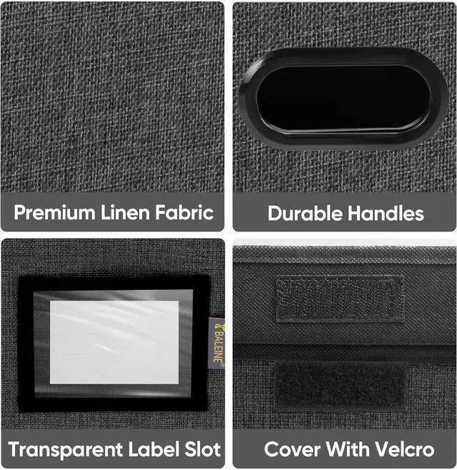 Alt view image 7 of 7 - BALEINE File Organizer Box with Lid, Collapsible File Folder Organizer with Plastic Slide, Hanging File Folder Box for Office Document Storage (1 Pack, Black)