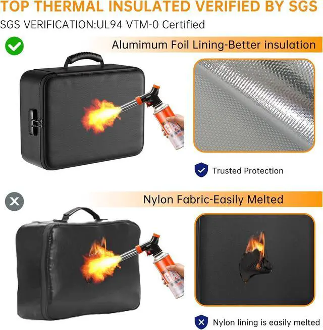 Alt view image 4 of 7 - DocSafe 5200°F Document Organizer with Lock,Upgraded Heat Insulated FireproofWaterproof Box 8 Layers File Organizer,Portable Home Travel Safe Storage for Important Documents, Files and More