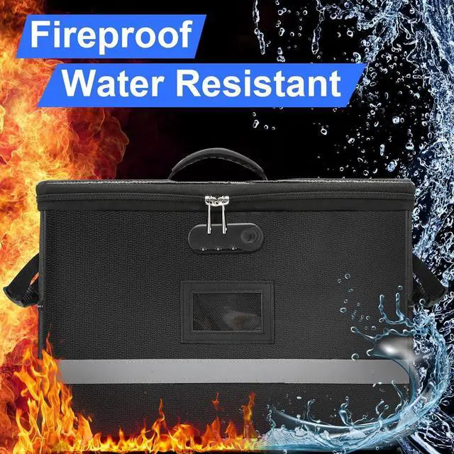 Alt view image 6 of 7 - File Organizer, Fireproof File Box with Lids, Important Document Organizer Box with Lock, Portable File Folder Organizer with Handle