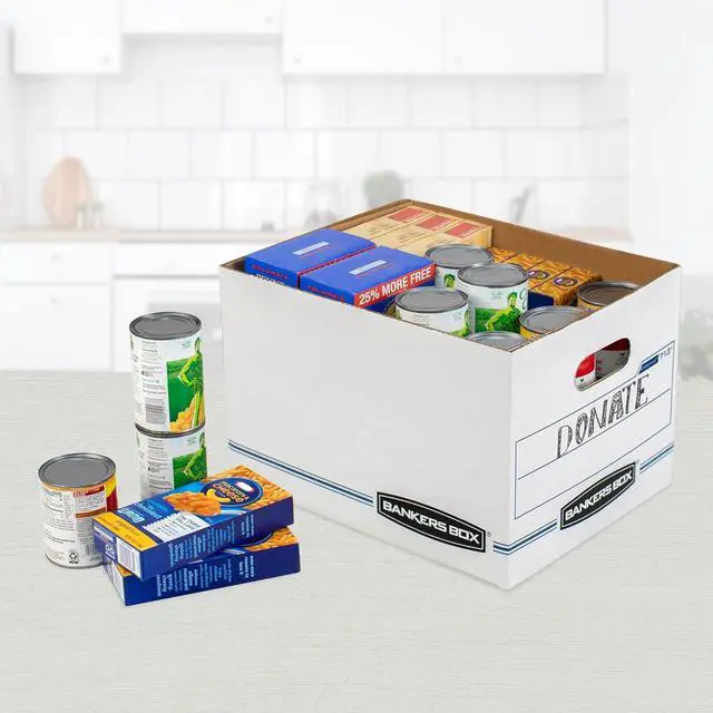 Alt view image 3 of 7 - Bankers Box 30 Pack STOR/FILE Basic Duty File Storage Boxes, Standard Assembly, Lift-off Lid, Letter/Legal, White/Blue